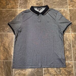 Michael kors Men’s  polo shirt Large Gray Black Trim Short  Sleeve MK  Logo